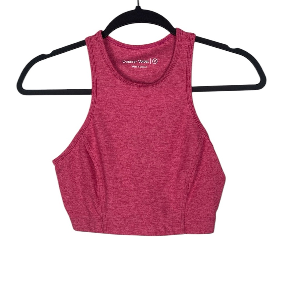 Outdoor Voices pink long line sports top